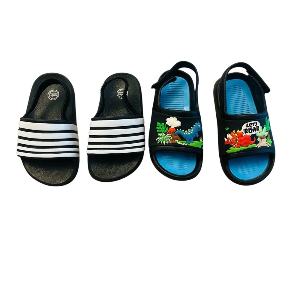 Carter's Swim Set Sea Print Shorts,Puddle Jumper, Sandals. Boys 3t 4t Shoes 7/8 - Picture 5 of 9
